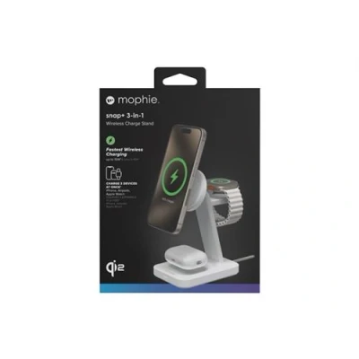 Image de Mophie Snap 3 In 1 Chargeur Sans Fil Blanc