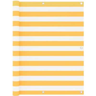 Afbeelding van Balkonscherm 120x500 cm oxford stof wit en geel