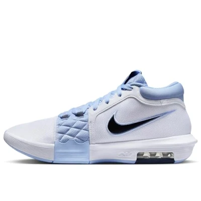 Afbeelding van Nike Performance Lebron Witness VIII Basketbalschoenen, Heren, Maat: 42, White/thunder blue/aluminum Imitatieleer/ textiel