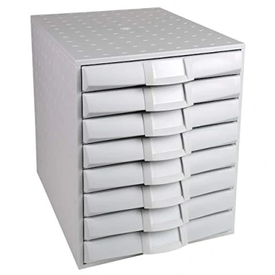Afbeelding van Exacompta Art. Nr. 226040D THE SYSTEM 8 koffer met gesloten laden voor DIN A4+ documenten buitenmaten: diepte 38,7 x breedte 28,4 hoogte 33,8 cm lichtgrijs