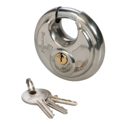 Afbeelding van Silverline Roestvrijstaal Discus Hangslot Rond Ø 70 mm Inclusief 3 Sleutels