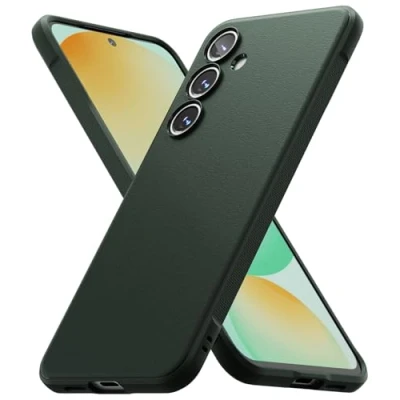 Afbeelding van Ringke beschermhoes compatibel met Samsung Galaxy S24 FE [onyx] schokbestendig, flexibel, ultradun, zacht, TPU, duurzaam, voor FE, accessoires, donkergroen