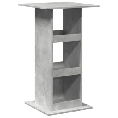 Afbeelding van Bartafel met opbergruimte 60x60x102 cm bewerkt hout betongrijs
