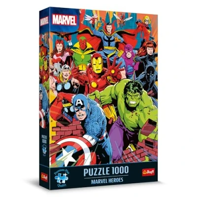 Afbeelding van Trefl Premium Plus Quality Marvel Puzzel: Heroes 1000 stukjes, puzzelserie met favoriete personages, perfect op elkaar afgestemde stukken, voor volwassenen en kinderen vanaf 12 jaar