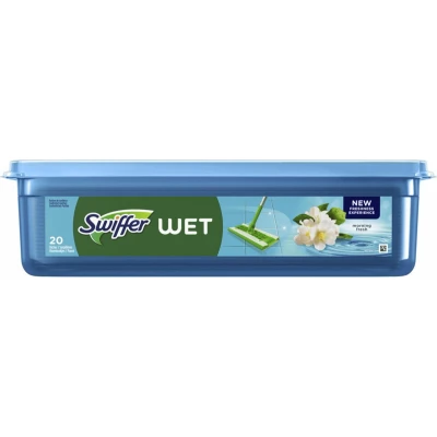 Afbeelding van 2e halve prijs: Swiffer Vochtige Vloerdoekjes Ochtend Fris Geur 20 stuks