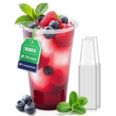 Afbeelding van Inoverse 1000 stuks transparante plastic bekers 0,2 liter partybekers feestservies bierbekers