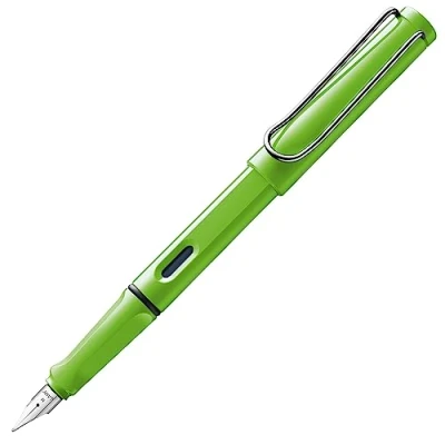 Image de LAMY safari green Stylo plume avec grip ergonomique et acier poli en taille F matière plastique robuste ASA cartouche bleue T 10 Droitier