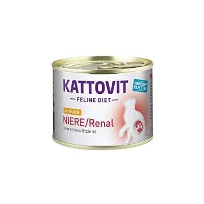 Afbeelding van 6x185g Nier/Renal (Nierfalen) Kip Kattovit Kattenvoer