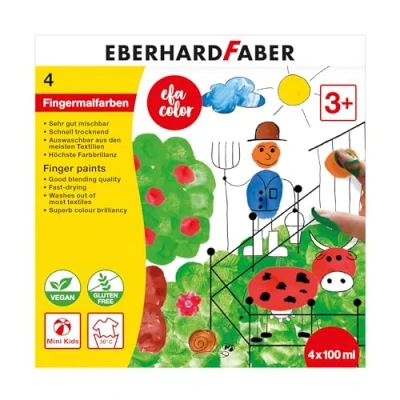Afbeelding van vingerverf Eberhard Faber 100ml geel, rood, blauw, groen EF 578804
