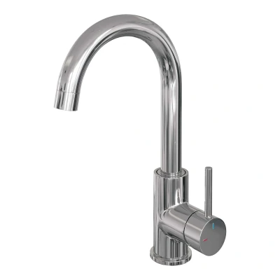 Afbeelding van Brauer Chrome Edition Wastafelmengkraan opbouw hoog draaibaar ronde uitloop model a chroom Tijdloze uitstraling
