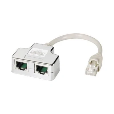 Image de Adaptateur Y réseau informatique EFB Elektronik K5125.015 RJ45 CAT 5e [2x femelle 1x mâle] 15.00 cm métal