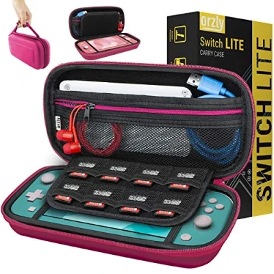 Afbeelding van Orzly draagtas compatibel met Nintendo Switch opbergtas / harde schaal case/cover/hoes/beschermhoes voor gebruik de console &amp; accessoires in Roze