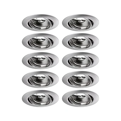 Afbeelding van Paulmann Base inbouwspot ijzer geborsteld zwenkbaar set van 10 GU10 51mm