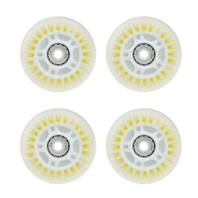 Afbeelding van CENPEK 4 stuks rolschaatsen met led, duurzaam en helder, 60 mm, geel