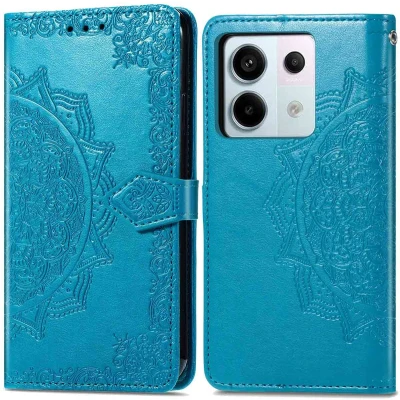 Afbeelding van iMoshion Hoesje Geschikt voor Xiaomi Redmi Note 13 Pro (5G) / Poco X6 Met Pasjeshouder Mandala Bookcase Turquoise