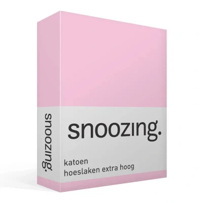 Afbeelding van Snoozing Katoen Extra Hoog Hoeslaken Tweepersoons 150x200 cm Roze
