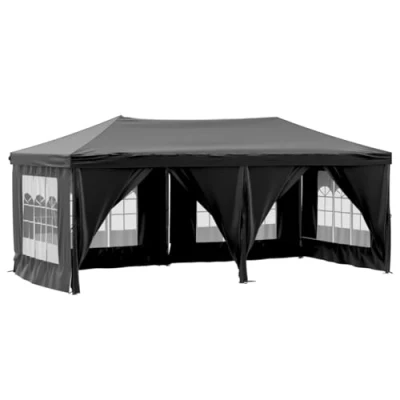 Afbeelding van vidaXL Partytent, opvouwbaar, met wanden, 3 x 6 m, zwart