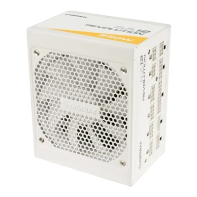 Afbeelding van ENERMAX Revolution D.F. 12 ATX3.1 PCI e 5.1 ultra compacte voeding 850 W 80 Plus Gold Snow White (volledig modulair, 50% semi ventilatorloos, V 2 x 6); ETV850G W, wit