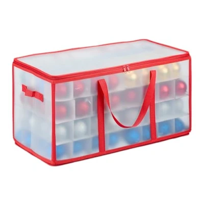Afbeelding van kerstballen opbergbox 128 vakken verstelbare schotjes organizer