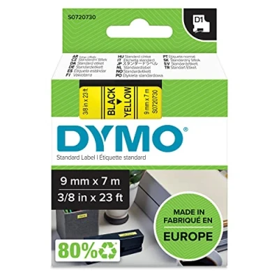 Afbeelding van Dymo 40918 (S0720730) Tape Zwart op geel (9 mm)