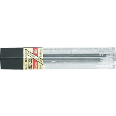 Afbeelding van Potloodstift Pentel 0.5mm zwart per koker 2B 12 stuks