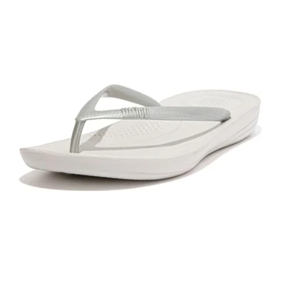 Afbeelding van Fitflop Iqushion Ergonomic Teenslippers, Dames, Maat: 39, Silver Kunststof