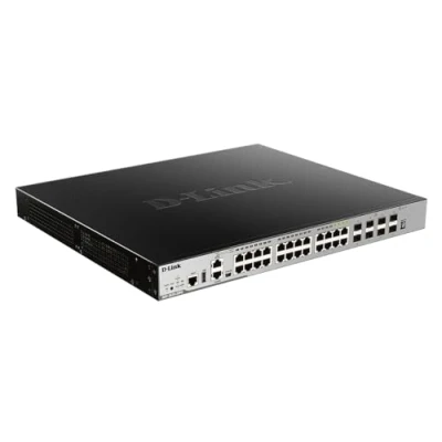 Afbeelding van D Link 28 POORTS LAAG 3 GIGABIT POE STACK SWITCH (SI) (28 Havens), Netwerkschakelaar, Zwart