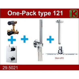 Afbeelding van Wiesbaden one pack inbouwthermostaatset type 121 CHR (30cm ufo)