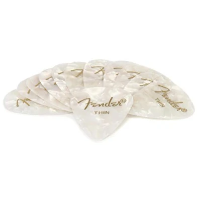 Afbeelding van Fender Picks 351 wit Moto thin 12er set Premium Celluloid Plectrum