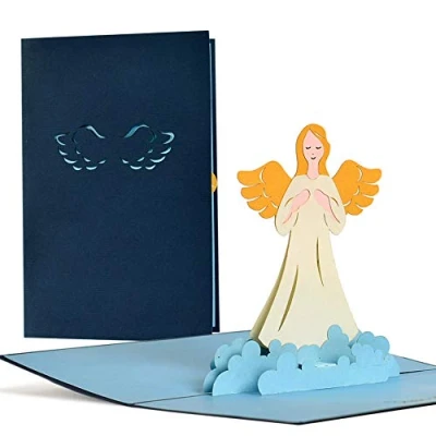 Afbeelding van Diese Klappkarten Doopkaart Pop Up Wenskaart Doop Jongens Meisjes met Envelop 3D Uitnodigingskaart Cadeaukaart Eerste Communie Meisje Jongen
