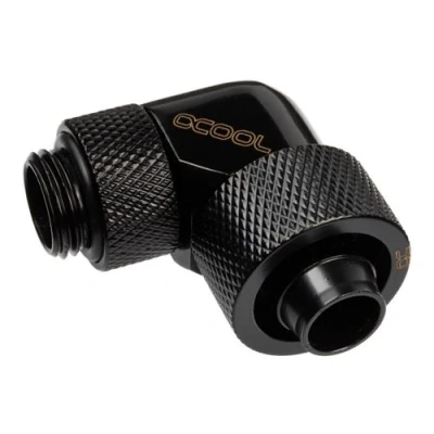 Image de Alphacool Eiszapfen Connector Series 90 Socket 16/10mm Raccord à angle de compression système refroidissement liquide noir profond