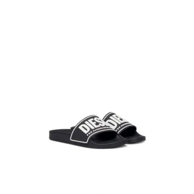Afbeelding van Diesel Badslippers blackwhite (y02854p4441h0958), Dames, Maat: 39, Black white (y02854 p4441 h0958) Soft synthetic