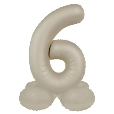 Afbeelding van Folat Staande folieballon Cijfer 6 Creamy Latte 72 cm