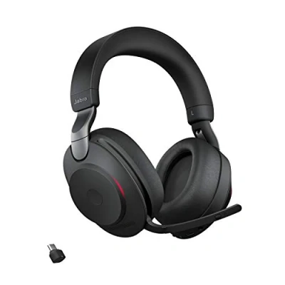 Image de Jabra Evolve2 85 UC Stereo Micro casque circum aural Bluetooth sans fil, filaire Suppresseur de bruit actif jack 3,5mm isolation acoustique noir
