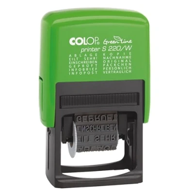 Afbeelding van Colop, Stempel, Woordbandstempel S220W Afmeting van het stempeloppervlak: 24 x 4 mm ( Kleur: groen/zwart