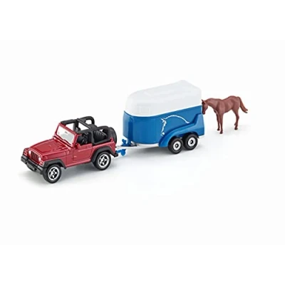 Image de Voiture Siku Jeep avec Remorque à Chevaux
