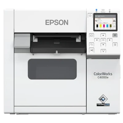 Image de Epson ColorWorks CW C4000E (BK) Imprimante d&#039;étiquettes couleur jet d&#039;encre Rouleau (102 cm) 1200 x ppp jusqu&#039;à 100 mm/sec (mono) / (couleur) USB hôte outil de coupe