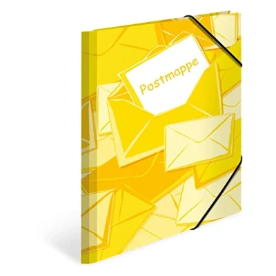 Afbeelding van HERMA 3 delige set postmappen A4 van karton voor kinderen met interne print en elastiek jongens meisjes 7196