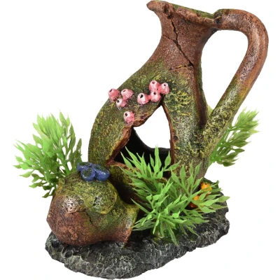 Afbeelding van Aquarium decoratie Moza kruiken + plant 11 x 8 cm