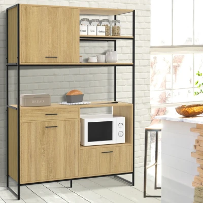 Image de Buffet de cuisine 120 CM DETROIT meuble 3 portes + 1 tiroir design industriel