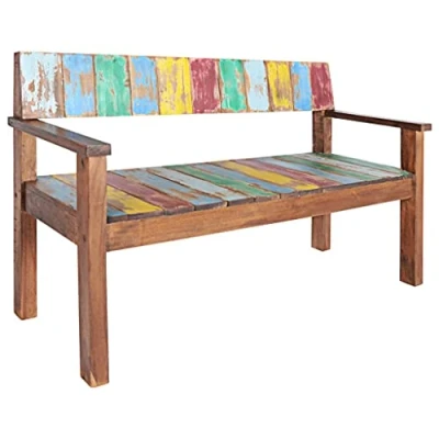 Afbeelding van Bankje 115 cm massief gerecycled hout