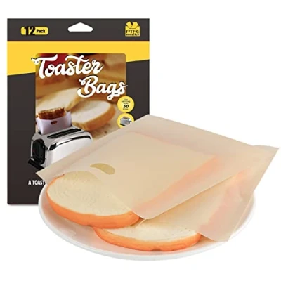 Afbeelding van Anstore 12 stuks herbruikbare glutenvrije PFOA vrije broodroosterzakken met antiaanbaklaag voor bakken, pizzastukken, sandwiches gegrilde kaas, nuggets en toast