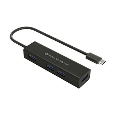 Afbeelding van Conceptronic HUBBIES07B USB C (USB 3.2 Gen 2) multiport hub 4 poorten Zwart
