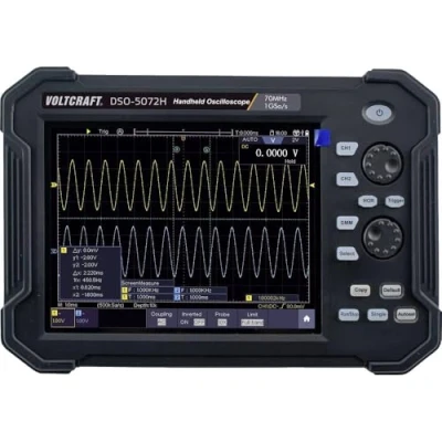 Afbeelding van VOLTCRAFT DSO 5072H Handoscilloscoop 70 MHz 2 kanaals 1 GSa/s 40 Mpts 8 Bit Digitaal geheugen (DSO), Handapparaat, Multimeterfuncties stuk(s)