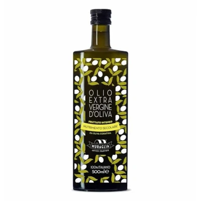 Afbeelding van Frantoio Muraglia, glazen fles met extra vierge olijfolie intensieve fruitige essentie, 500 ml