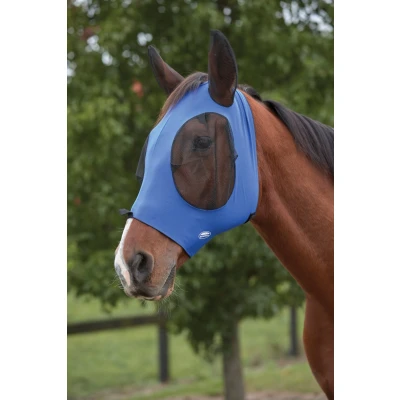 Image de Weatherbeeta Masque Anti Mouches Deluxe Stretch Bug avec Oreilles Bleu royal/Noir Small Poney