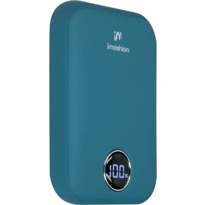 Afbeelding van iMoshion® Powerbank Geschikt voor Magsafe 10000 mAh Snellader &amp; batterij LED display USB C / A 15 Watt Draadloze iPhone 12/13/14/15 Blauw