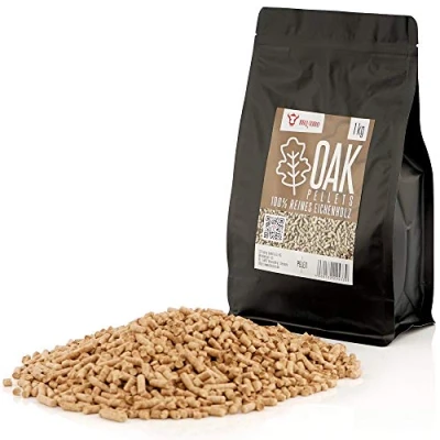 Afbeelding van BBQ TORO Eikenhouten pellets 100% 1 kg eiken voor barbecue, rookoven, pelletpizzaoven en verwarmingssystemen Grillpellets