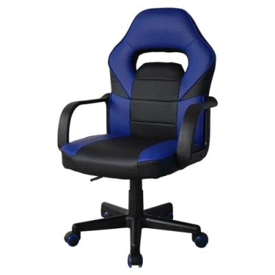 Afbeelding van Gamestoel Thomas junior bureaustoel racing gaming stijl hoogte verstelbaar zwart blauw