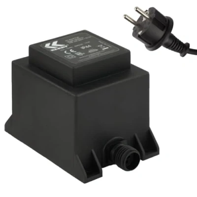 Afbeelding van 72 W IP44 voeding voor buiten, led transformator, 230 V naar 12 V, 6000 mA AC 2 polig, adapter, voedingsadapter